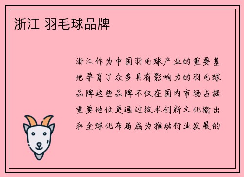 浙江 羽毛球品牌